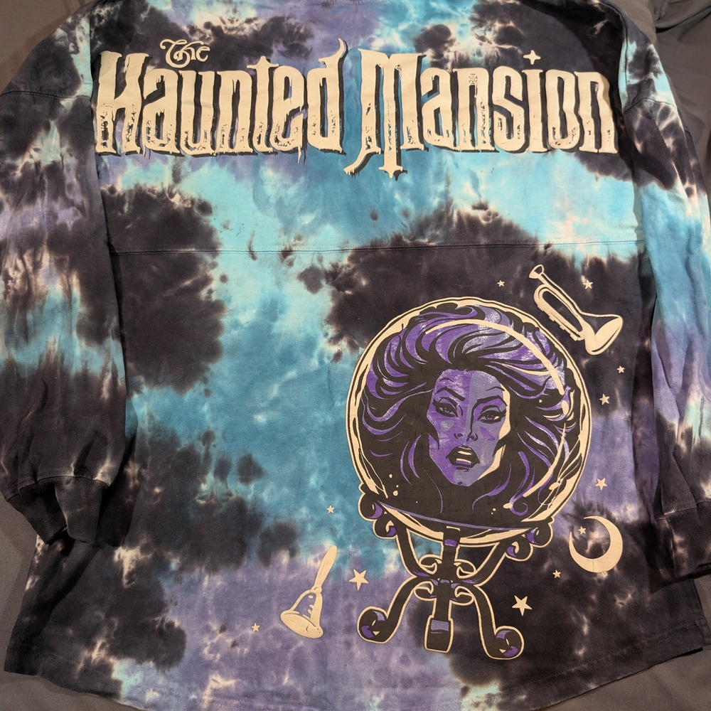 Disney The Haunted Mansion Tie-Dye Long Sleeve Shirt - Blue and Black